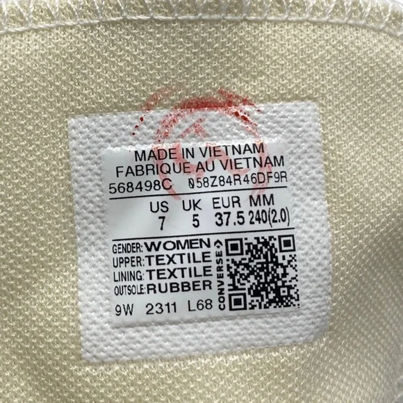 Converse Ctas Move For Women Platform White Canvas Sneakers Casual 568498C-WWWB - Picture 9 of 10